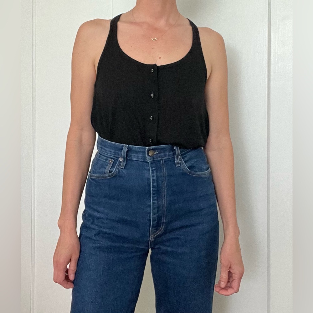 Rachel Pally Black Button Down Tank Top